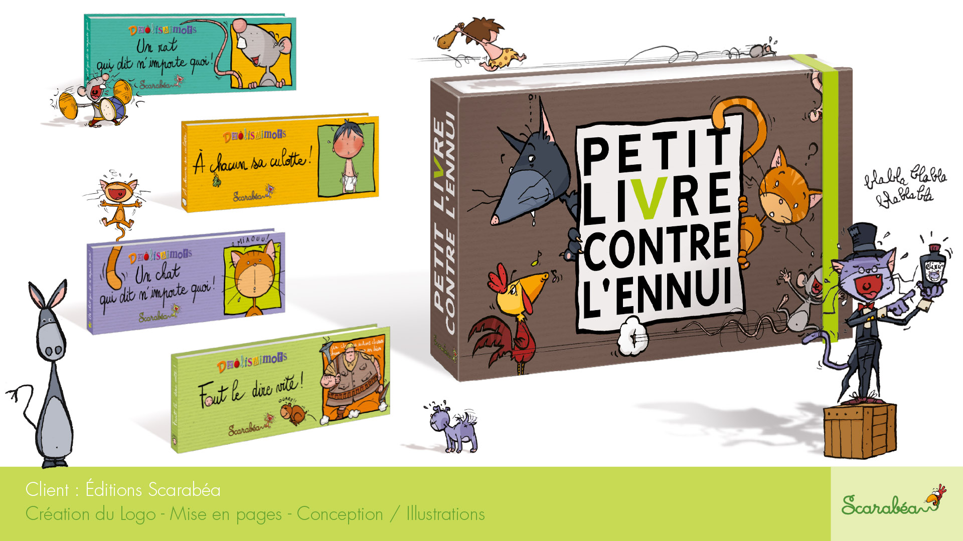Illustrations pour Scarabéa, collection Drôlisaimots